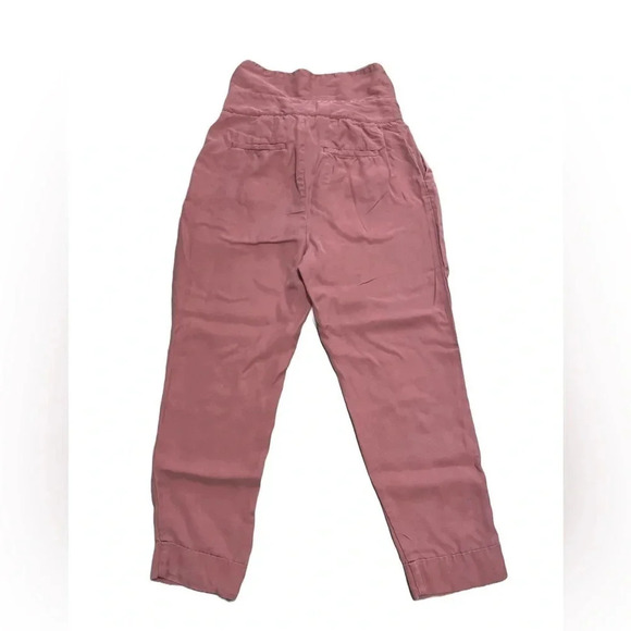 Cartonnier by Anthropologie Rose high waist tie front tapered flowy pants. 6 - Picture 2 of 8